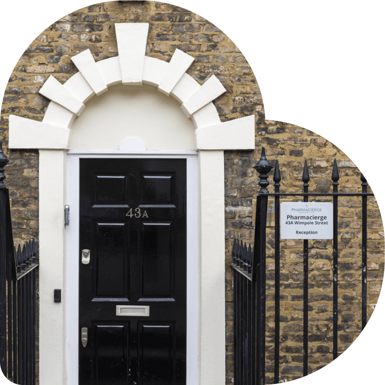 Pharmacierge main door on Wimpole Street