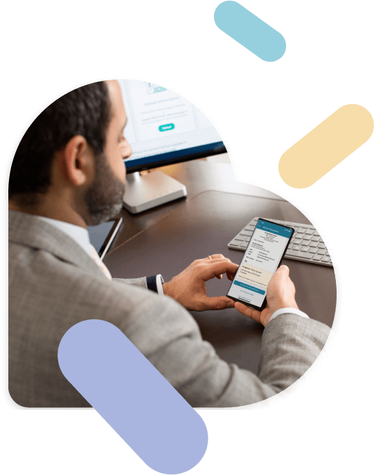 A clinician using the mPrescribe app on their phone